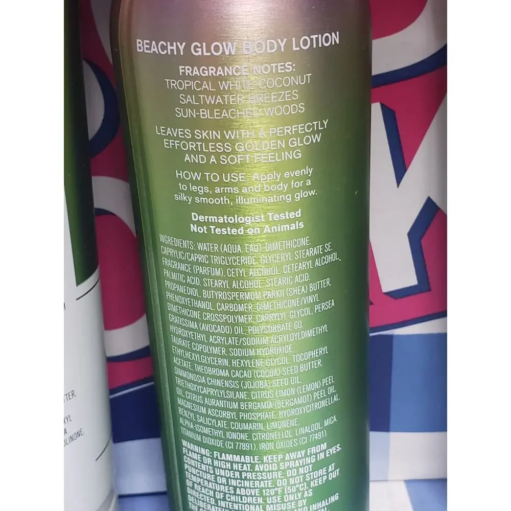 BBW Waikiki Beach Coconut • Body Wash Glow Lotion & Scrub Body Care Bundle